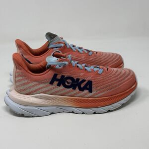 Hoka One One Mach 5 Womens 5 B Orange Mesh Running Walking Comfort Shoes Sneaker